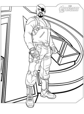 Desenho do Nick Fury para colorir