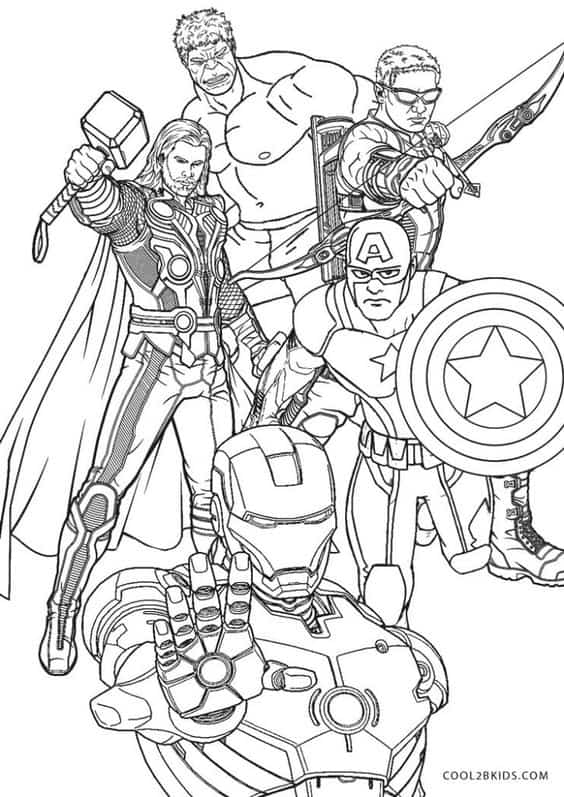 Homem de Ferro Thor Capitao America Gaviao Arqueiro e Hulk
