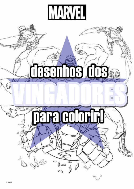 capa do post Vingadores para Colorir