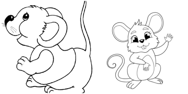 desenhos fofos de rato para colorir