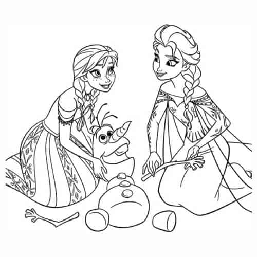 Anna e Elsa para colorir