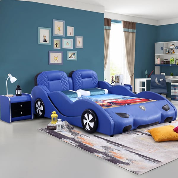 cama de carro azul