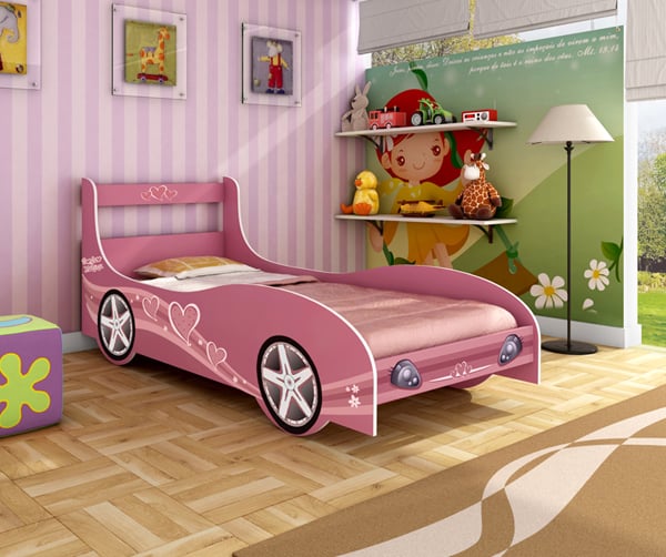 cama rosa para meninas
