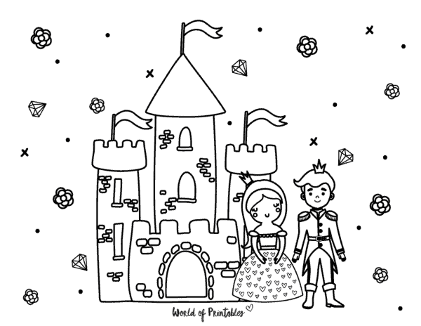 19 desenho de castelo com princesa