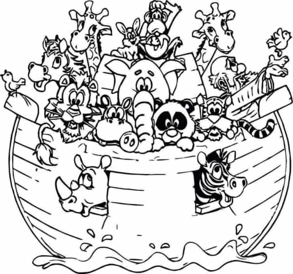 21 desenho da Arca de Noe para colorir