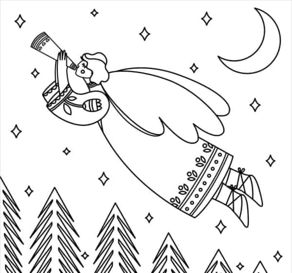 25 desenho de anjo com tema de natal