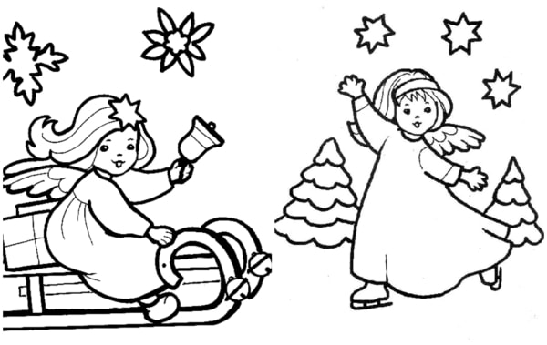 30 desenhos de natal com anjo para imprimir
