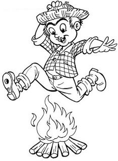 32 desenho pulando fogueira de festa junina