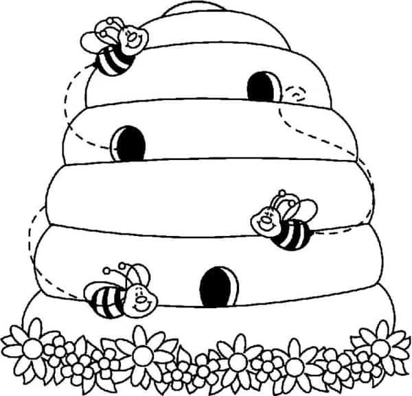 33 desenho de abelhas em colmeia para imprimir e pintar