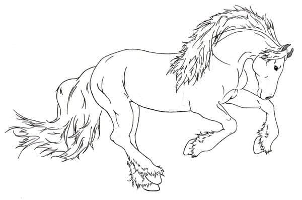 31 desenho de cavalo galopando para pintar