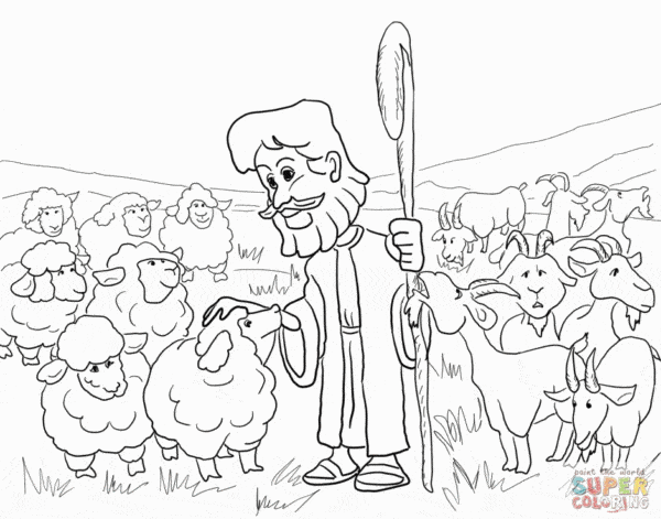 33 desenho religioso com ovelhas