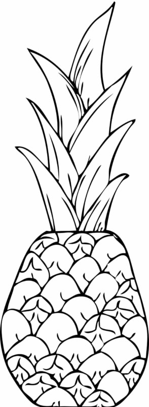 22 desenho simples de abacaxi para imprimir gratis