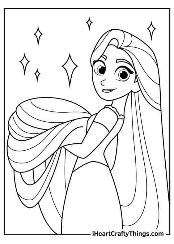 Princesa Rapunzel para colorir