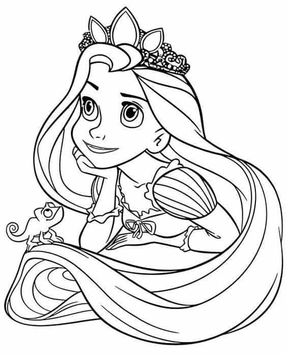 Princesa da Disney Rapunzel com coroa