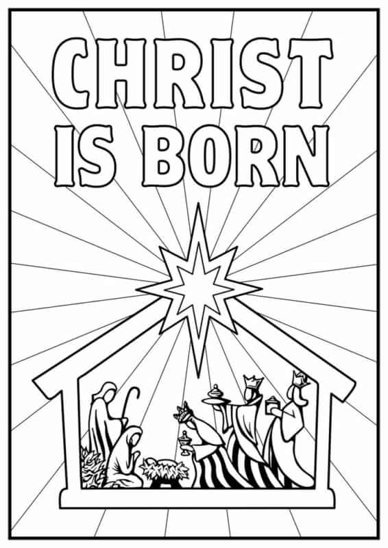 nascimento de Jesus para colorir