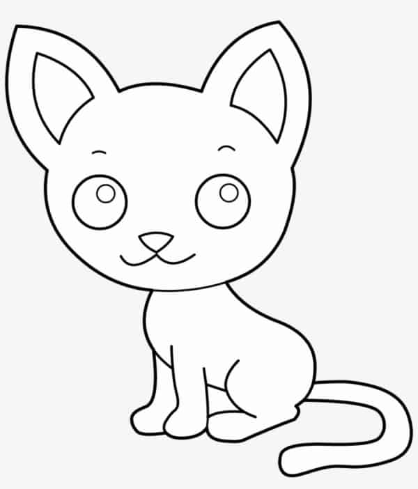 13 desenho simples e facil de gato para colorir SeekPNG