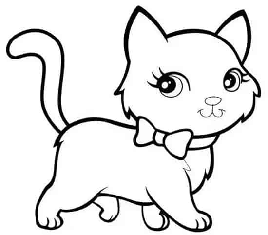 3 desenho simples e fofo de gato para colorir Styles At Life