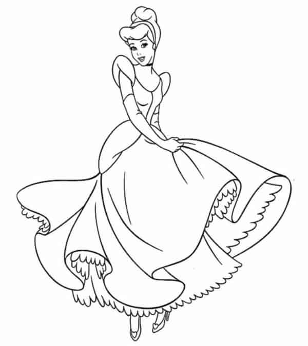 1 desenho simples da Cinderela para colorir Mom Junction