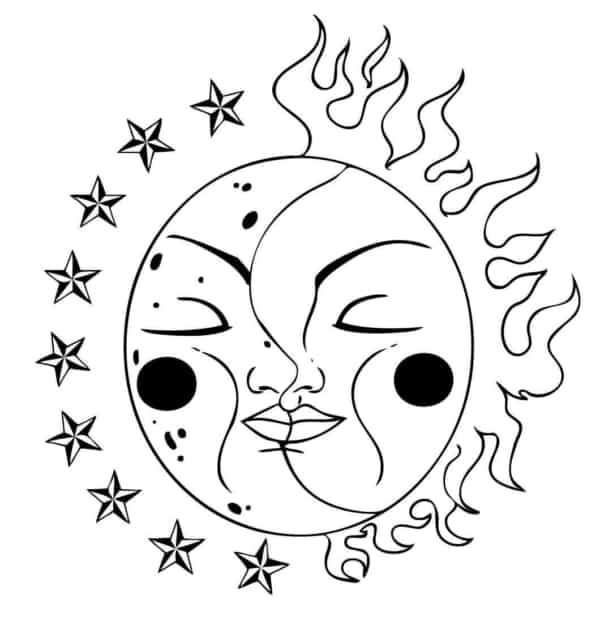 18 desenho simples de lua e sol Raskrasil