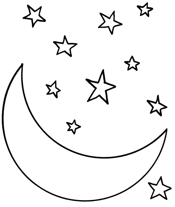 22 desenho de lua com estrelas para colorir Coloring Home