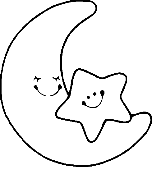 27 desenho fofo de lua e estrela Coloring Pages For Kids And Adults