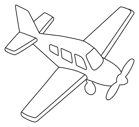Aviao para colorir pequeno