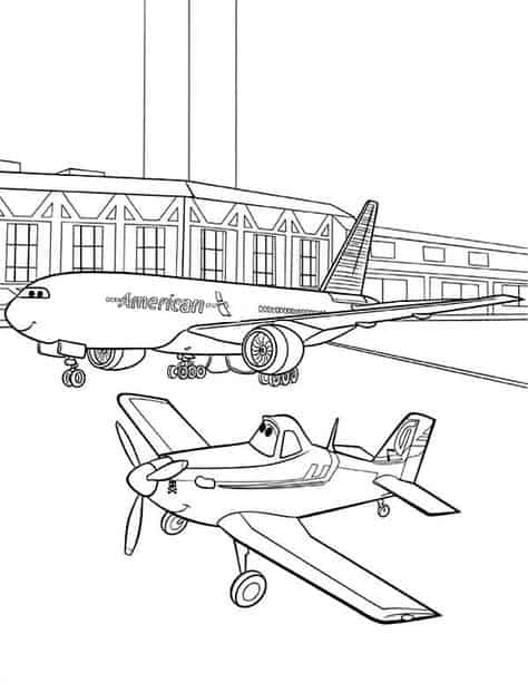 desenho de aviao para colorir duplo