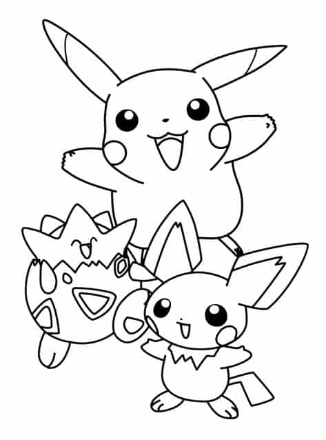 Pikachu com Pichu e Togepi
