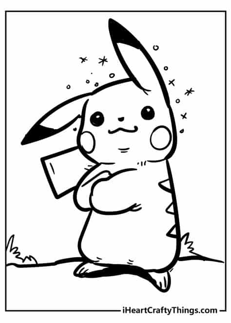 Pikachu desenho para colorir