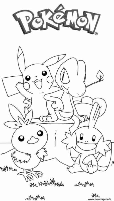 Pikachu e iniciais de Sinooh