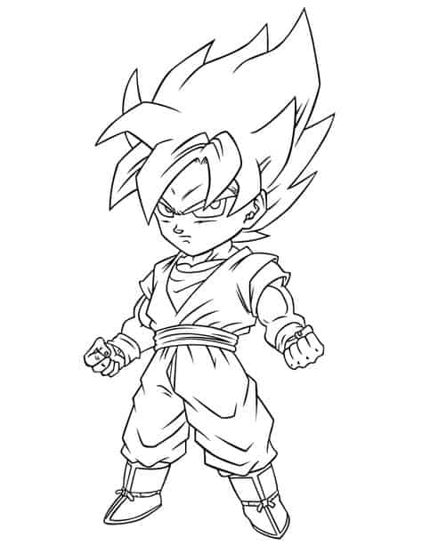 pequeno Goku para pintar