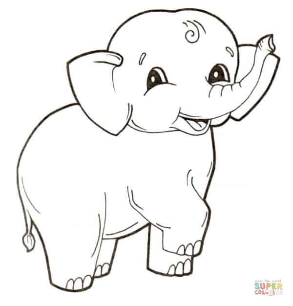 29 elefantinho para pintar Super Coloring