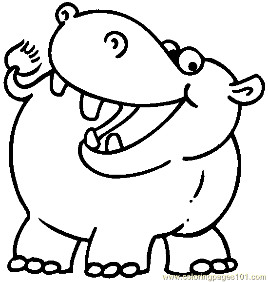 32 desenho fofo de hipopotamo ColoringPages101
