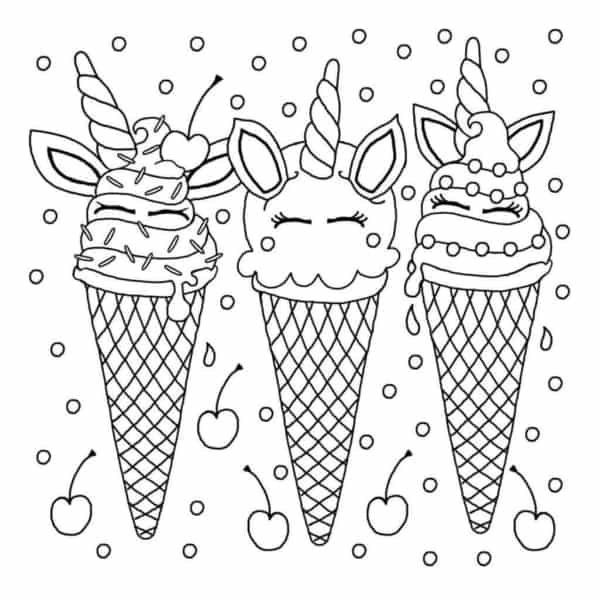 38 sorvetes cute para colorir Coloring Pages