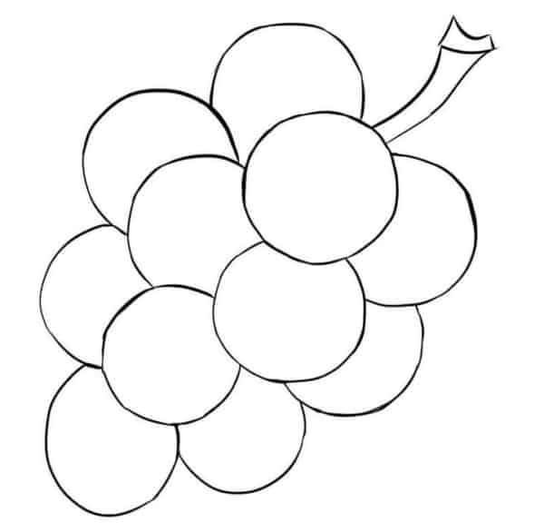 4 desenho simples de uva para colorir Pinterest