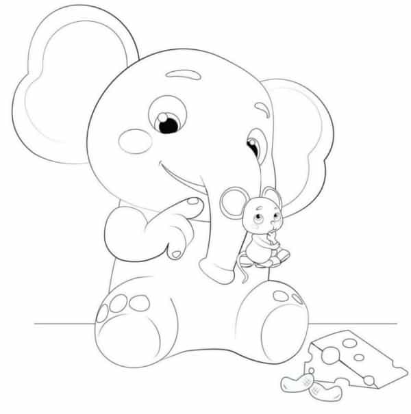 54 elefantinho cute para colorir Coloring Pages