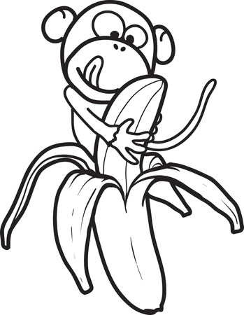 11 desenho de macaco com banana para colorir supplyme