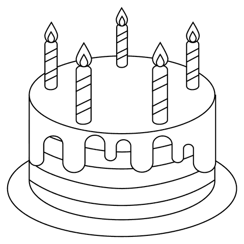 13 desenho simples de bolo de aniversario para colorir Super Coloring