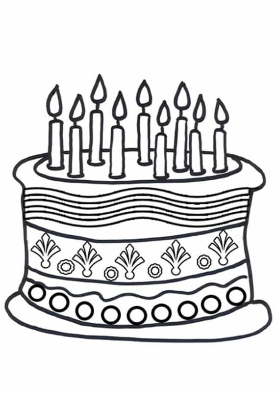 15 desenho de bolo de aniversario para pintar Pinterest