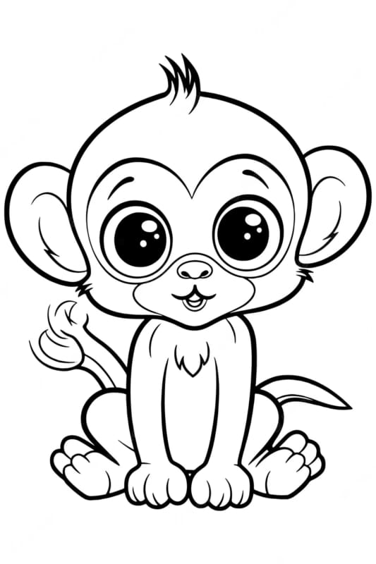 17 atividade de macaco pequeno para pintar Freepik