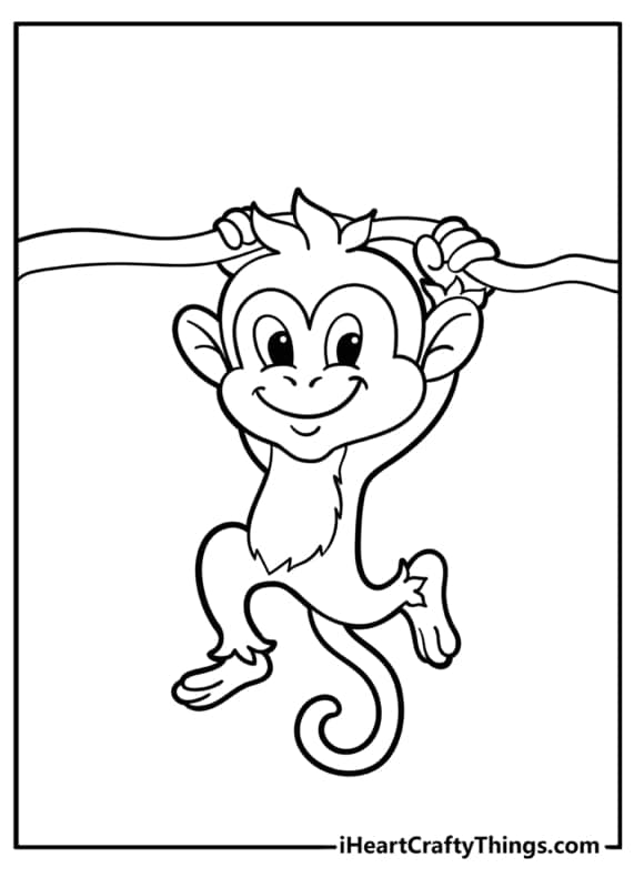 Macaco Para Colorir P gina De Desenho Bonito Desenho Ilustra o