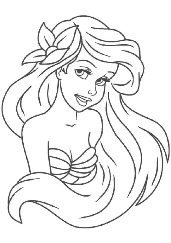 23 desenho simples Ariel para colorir Print Color Craft