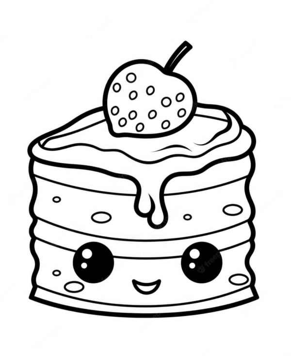 26 desenho cute de bolo para colorir Freepik