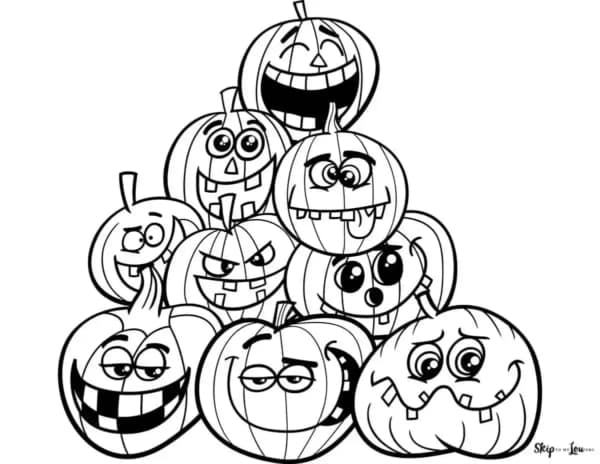 32 atividade de colorir de aboboras de halloween SkipToMyLou