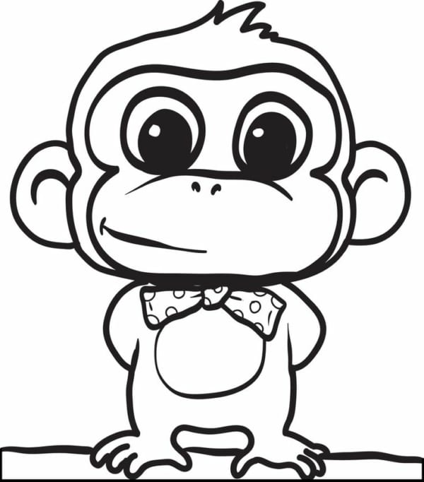 46 desenho cute de macaco para colorir Pinterest