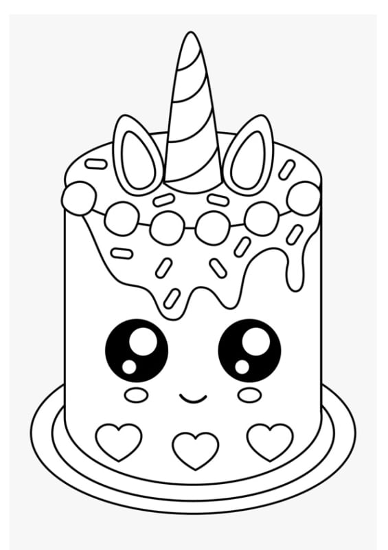 49 desenho de bolo de unicornio para colorir Coloring Pages