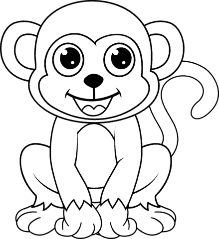 50 desenho cute macaco Super Coloring