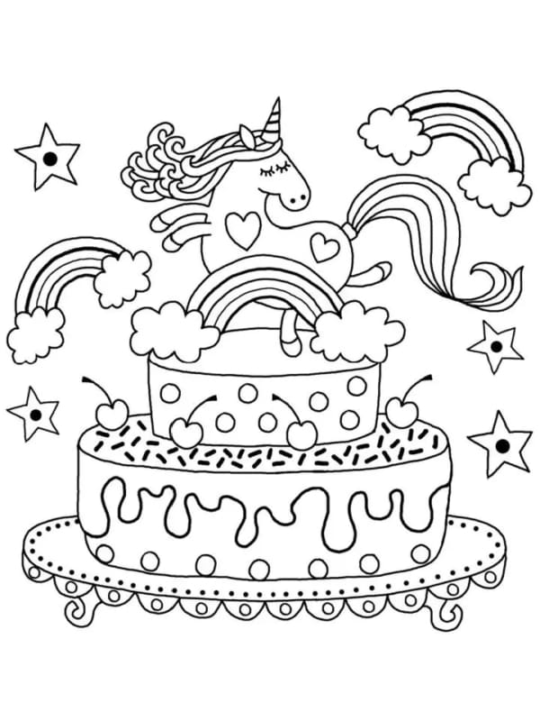 53 bolo de unicornio para imprimir e pintar Blitsy