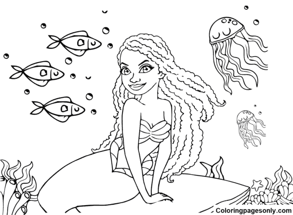 57 atividade gratis Ariel novo filme Coloring Pages For Kids And Adults