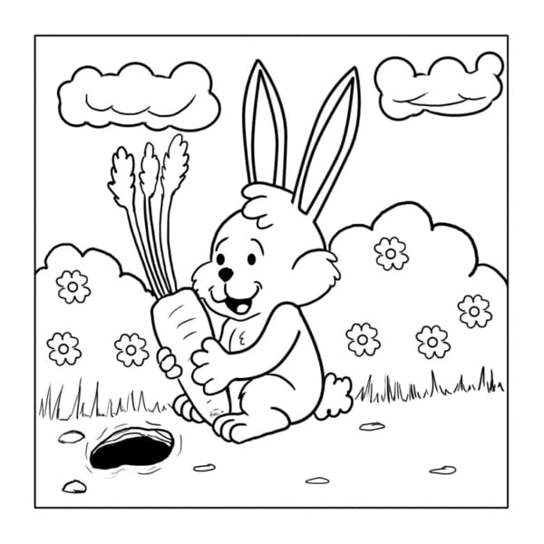 57 atividade para colorir coelho com cenoura Pinterest